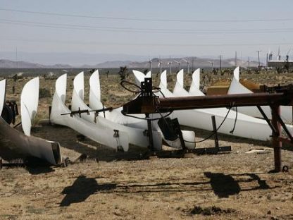 WIND EAGLE 300 Wind Turbine For Sale 175kW - 500kW Offered Category - Image 16 Wind Eagle 300 in storage blades 009 416x312 WIND EAGLE 300 Wind Turbine For Sale