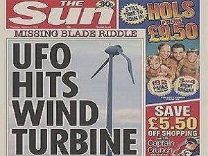 UFO hits wind turbine
