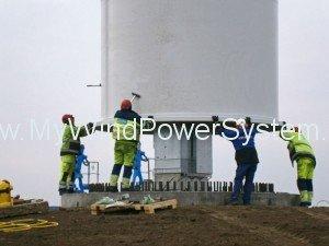 installing tower at N 300x2251 Vestas Turbines for Ukraine Wind Power Plants