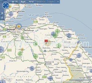 BT Buys 50% Output from Scottish Wind Farm fallago rig renewables map.co .uk  300x2691