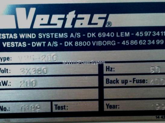 VESTAS V25   Used WindTurbine Vestas V25 plate1 547x410
