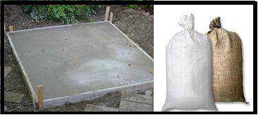concrete-and-sand-bags concrete and sand bags2 Building a Wind Turbine How To Guide