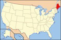Maine’s location in the US (shown in red). Maine’s location in the US shown in red.1 Focus on Maine, New England, United States