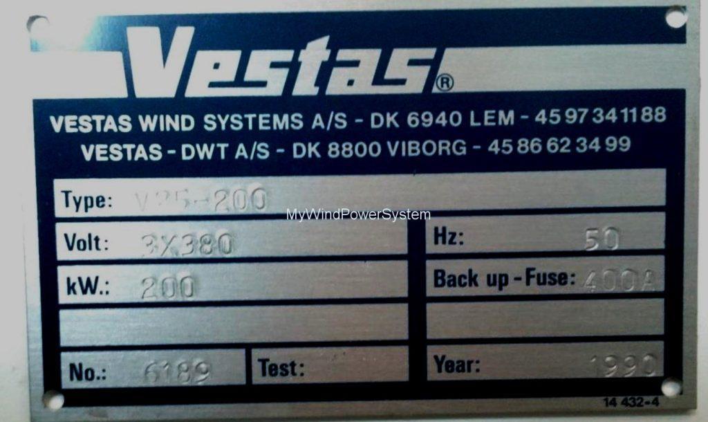 VESTAS V25 – Used WindTurbine 175kW - 500kW Offered Category - Image 5 VESTAS V25 – Used WindTurbine Product Image 5