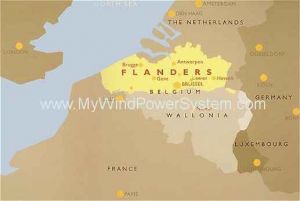Vestas Turbines for Onshore Wind Farm in Flanders, Belgium.
