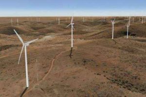 A graphic representation of the proposed Silverton Wind farm in outback NSW.