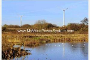 Twin turbines in Derby England